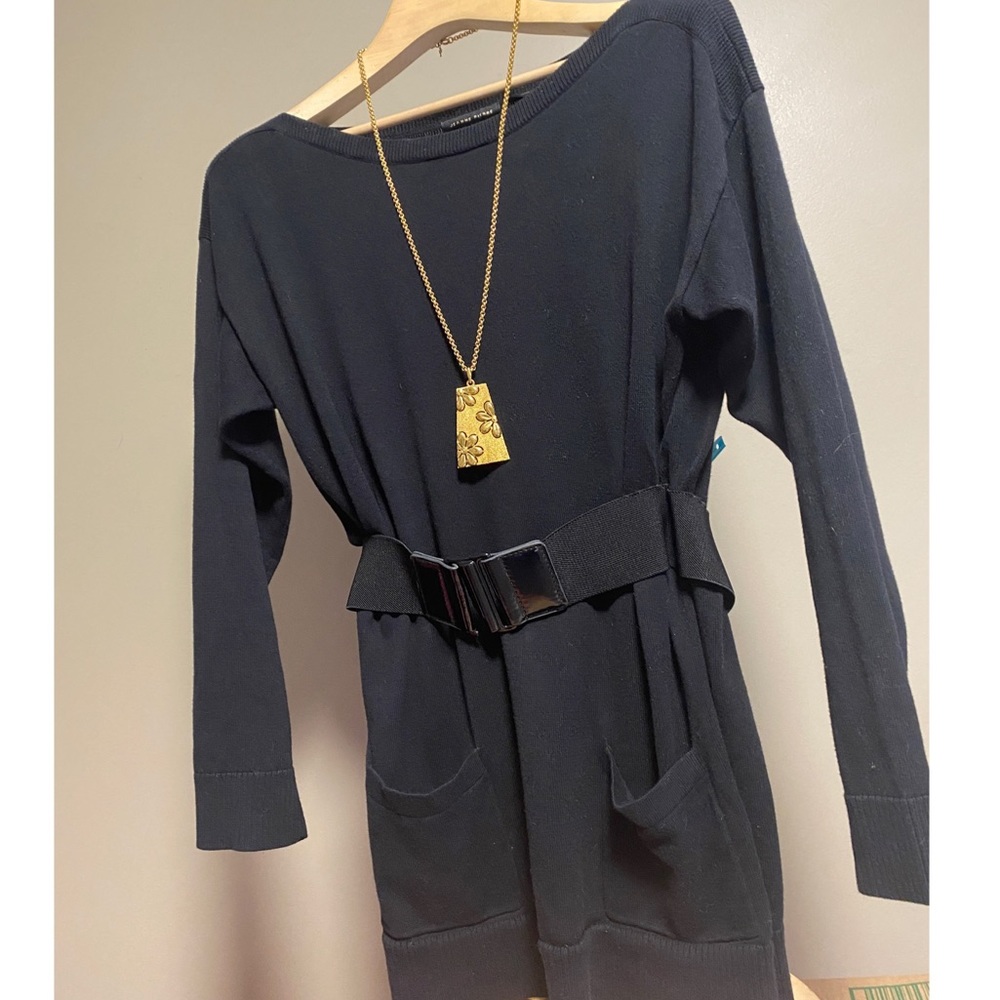 Jeanne Pierre Black Oversized Cotton Sweater Size L